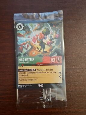Disney Lorcana Mad Hatter Storyborn Character Card - Factory Sealed